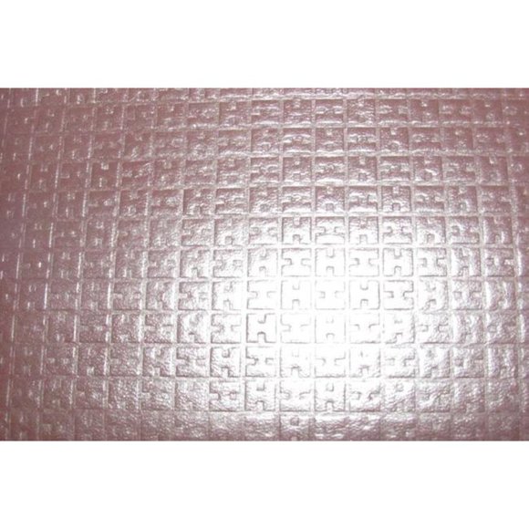 Halston Vintage Brown 2-Way Hinged Closure Shoulder Bag Embossed H Logo Print - Picture 9 of 12